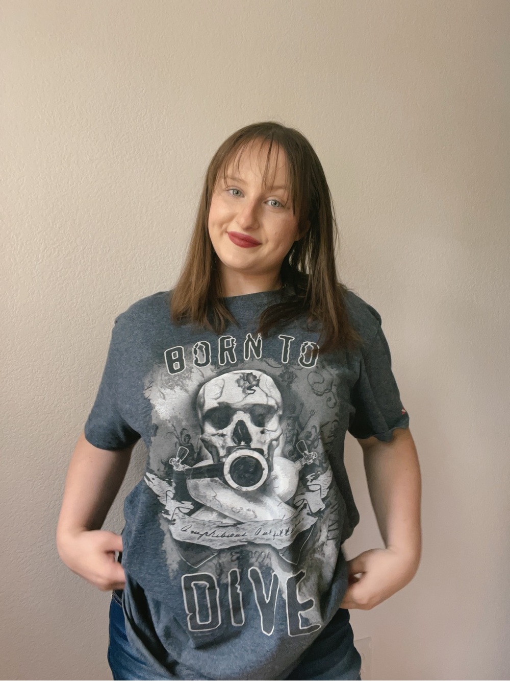 Born To Dive Grey Scuba Graphic Tee